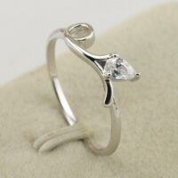 LJPR65 Silver Plated Teardrop Ring