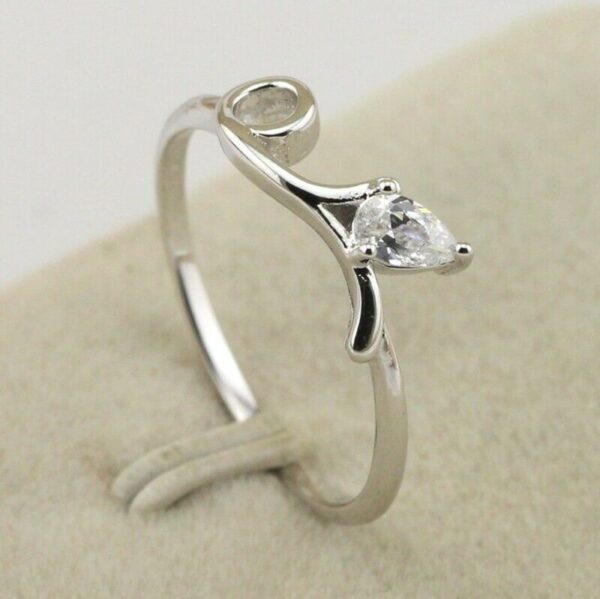 LJPR65 Silver Plated Teardrop Ring