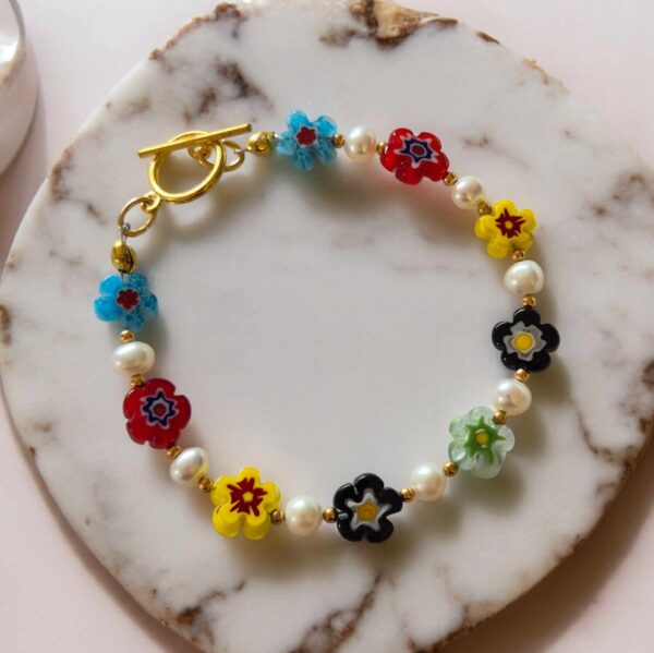 LJGB102 Fresh Water Pearl & Glass Beaded Bracelet