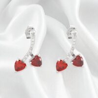 LJSSJ2 Double Red CZ Stud Earrings