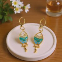 LJGE789 Green Fish Drop Earrings