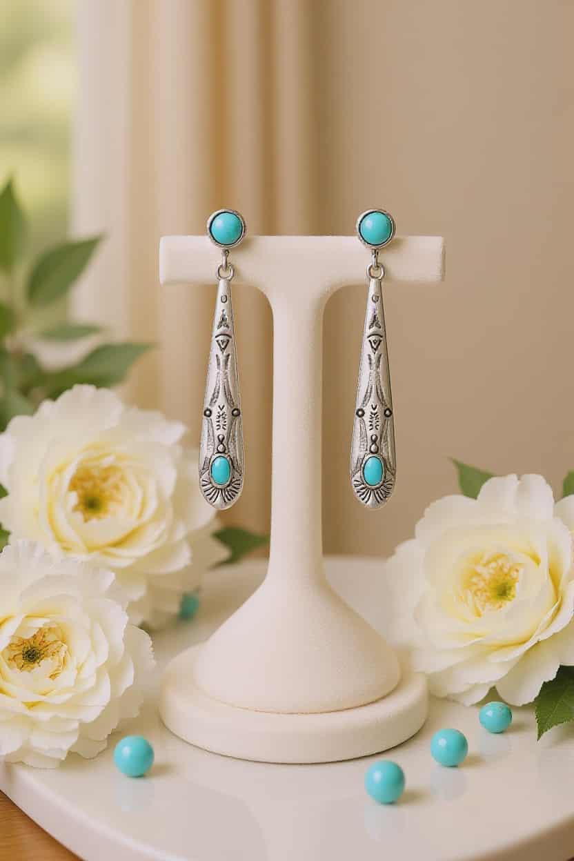 LJCE78 Silver Coloured Teardrop Earrings