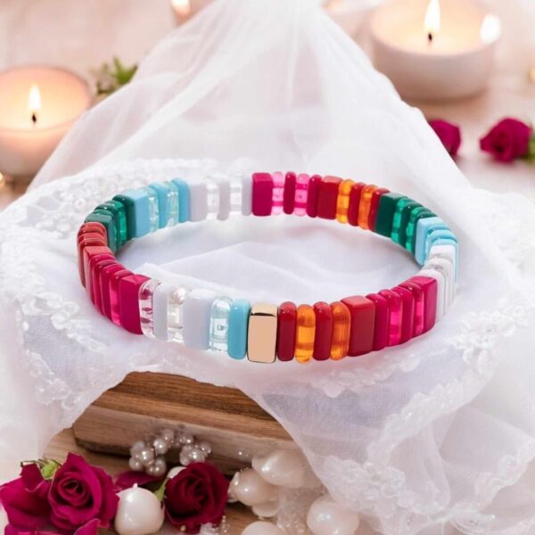 LJCB678 Multi Coloured Stretch Bracelet