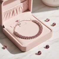 LJCB8 Pink Glass Crystal Bracelet