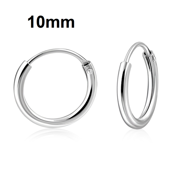 LJSSS54 Sterling Silver 10mm Hoop Earrings
