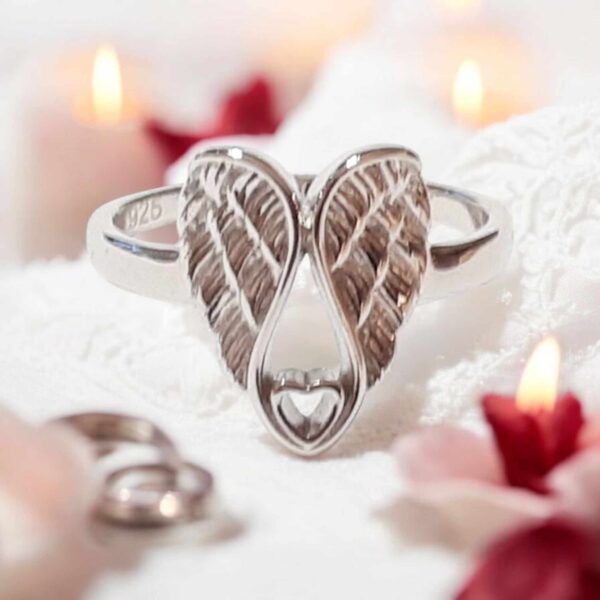 LJSSR590 Sterling Silver Angel Wings Ring