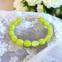 LJGB777 Green Peridot Gemstone Bracelet