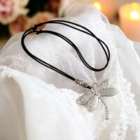 LJCN45 Silver Coloured Dragonfly Necklace