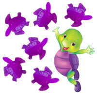 LJS34 Purple Mini Turtle Soaps