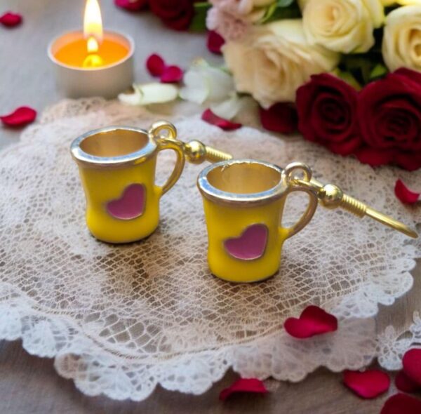 LJCE998  Heart Coffee Mug Earrings - Image 3