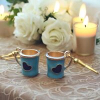 LJCE998  Heart Coffee Mug Earrings