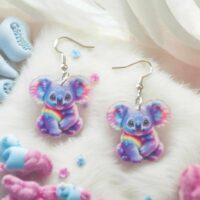 LJCE130 Multi Coloured Owl Earrings