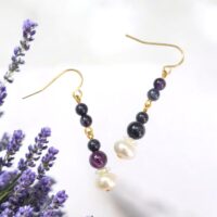 LJGE456 Amethyst & Pearl Drops