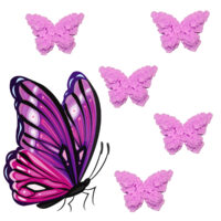 LJS91 Mauve Flower Butterfly Soaps