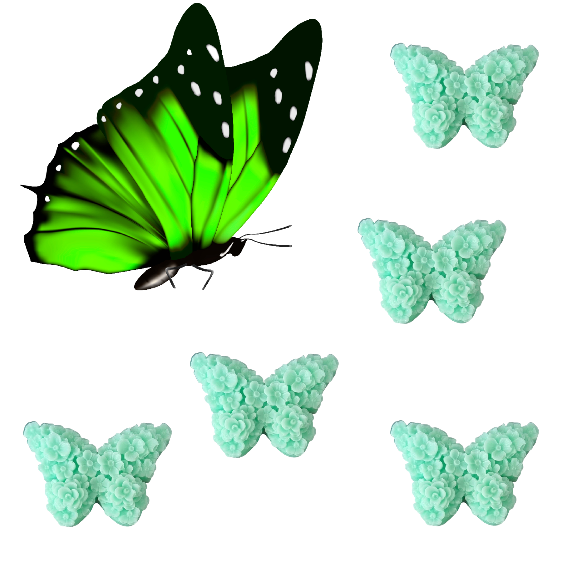 LJS26 Crisp Apple Rose Flower Butterfly Soaps