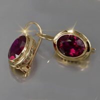 LJGPJ8 Gold Coloured Oval Drop Earrings