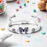 LJCB39 White Butterfly Bracelet.
