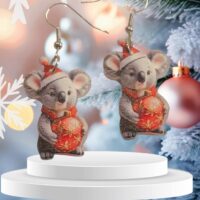 LJCHG4 Christmas Koala Earrings