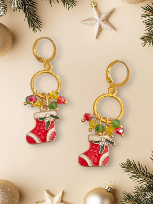 LJCG457 Santa Boot earrings