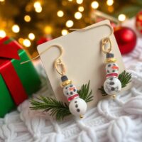 LJCG98 Snowman Drop Earrings