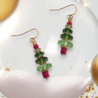 LJCg444 Medium Christmas Tree Earrings