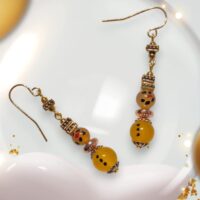LJCG22 Yellow Snowman Earrings