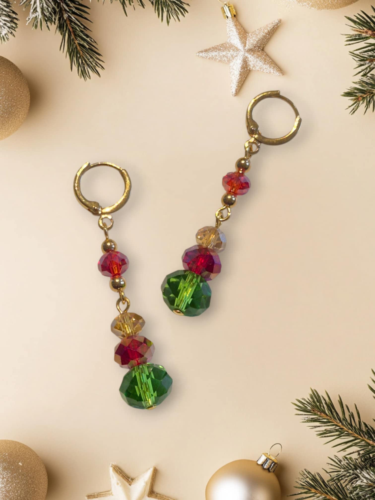 LJCG432 Christmas dangle Drop Earrings