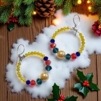LJCG33 Christmas Wreath Earrings
