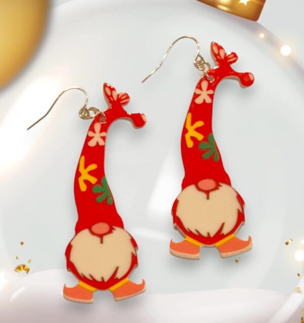 LJCG15 Gnome Christmas Earrings