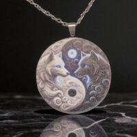 LJYY5 Wolf Yin Yang Costume Necklace