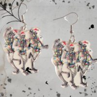 LJCG43 Christmas Dancing Skeleton Earrings