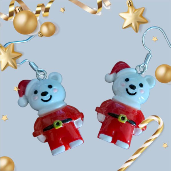LJCHG6 Christmas Bear Earrings