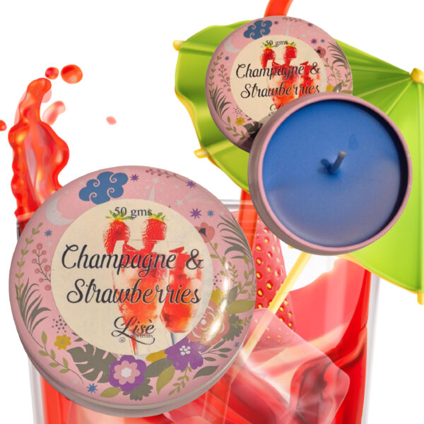 LJS17 Champagne & Strawberry Small Tin Candle