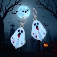LJH7 White Ghost Earrings