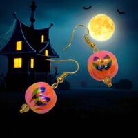 LJH5 Pumpkin Halloween Earrings