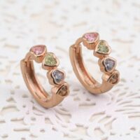 LJGPJ16 Gold Plated Multi Heart Earrings