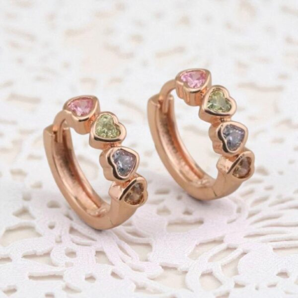 LJGPJ16 Gold Plated Multi Heart Earrings