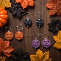 LJH8 3 Pairs Pumpkin Earrings