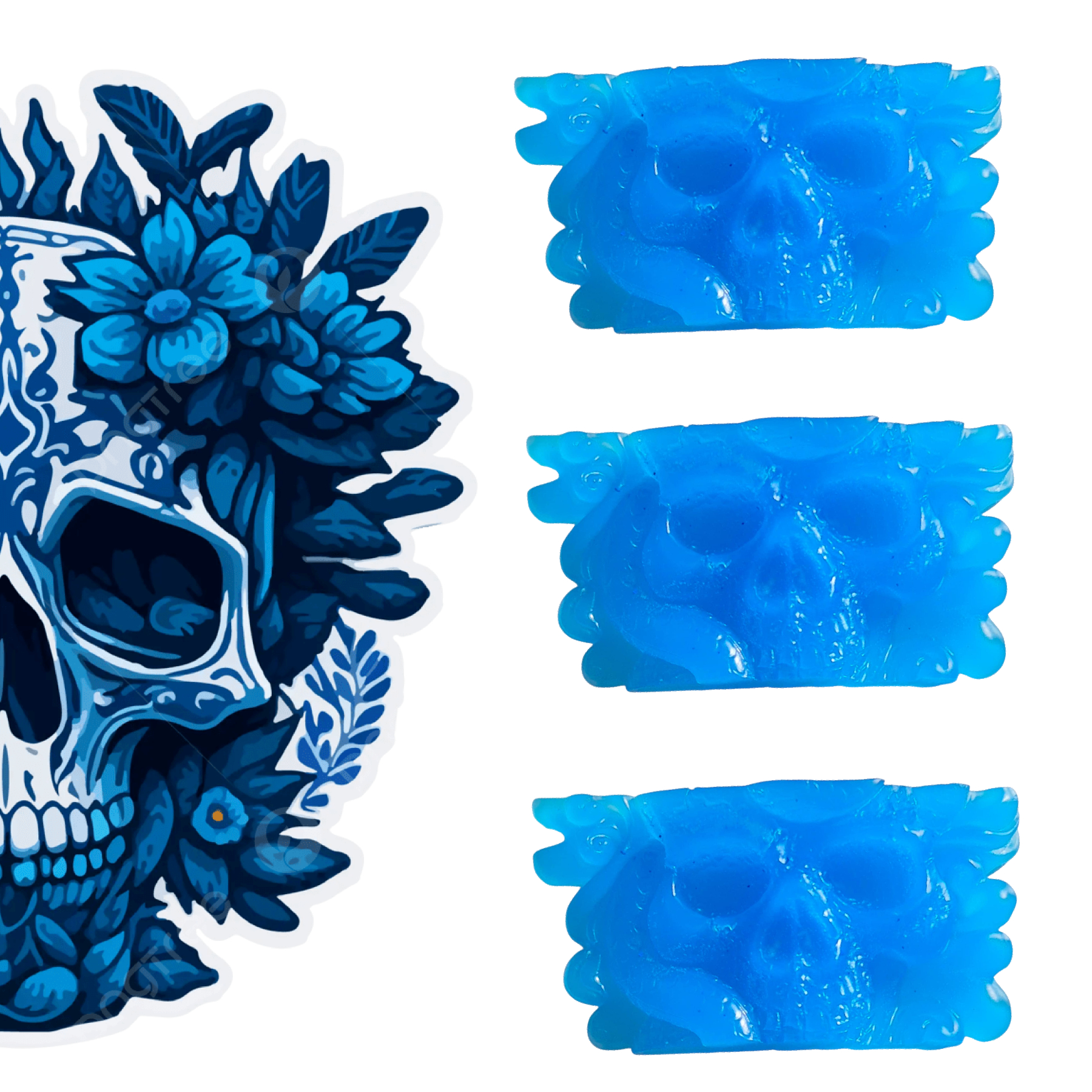LJS1 Blue Skull Slab Soaps.