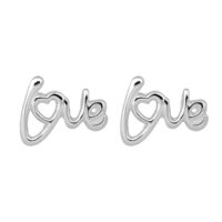 LJSSE22 Sterling Silver LOVE Stud Earrings