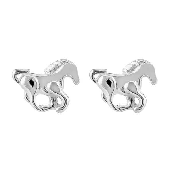LJSSE23 Sterling Silver Horse Stud Earrings