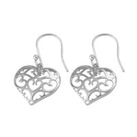 LJSSE25 Mini Sterling Silver Drop Heart Earrings