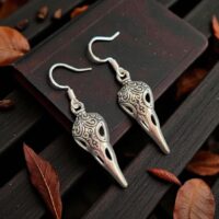 LJGJ23 Crow Skull Earrings