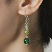 LJGE67 Green Trio Earrings