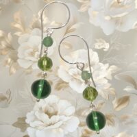 LJGE67 Green Trio Earrings