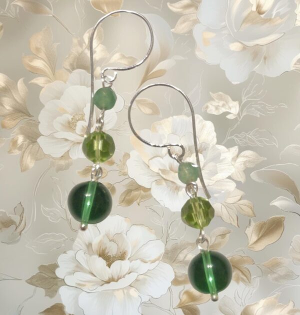 LJGE67 Green Trio Earrings