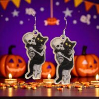 LJHG88 Skull & Cat Earrings