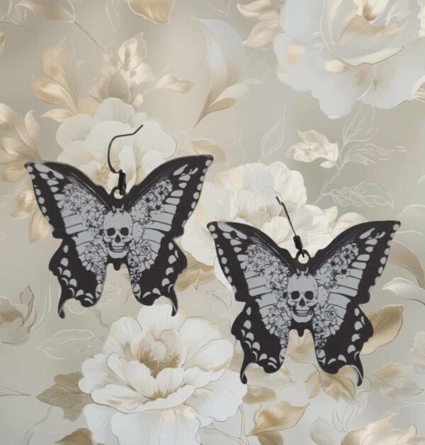 LJSG56 Butterfly Skull Earrings