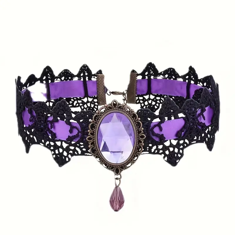LJGG45 Purple Lace Necklace