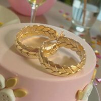 LJCE89 Plated Gold Coloured Hoop Earrings